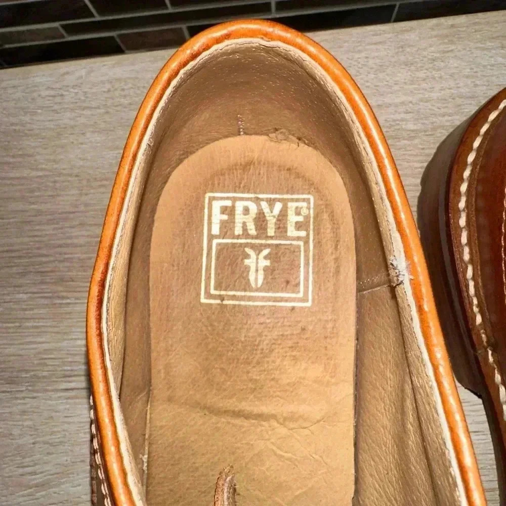 Frye Mens James Lug Brown Leather Oxford Dress Shoes Wingtip Size 12 - Picture 5 of 11